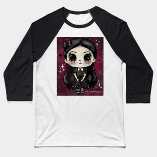 Chibi Wednesday Addams (design available without background) Baseball T-Shirt